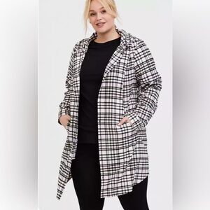 Torrid Pink Plaid Flannel Hooded Jacket | Size 0